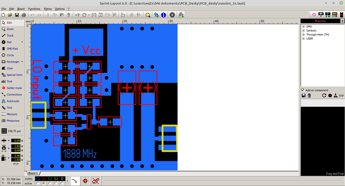 Nvrh PCB desky Sprint-Layout